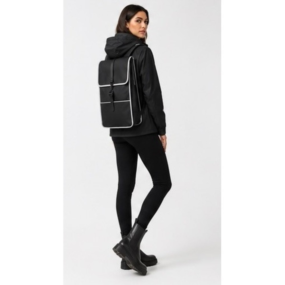 RAINS Backpack Reflective Black Waterproof RFID Laptop Bag Style 14090 NWT